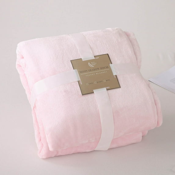 Dopebox Fleece Plush Throw Blanket, Small Blankets for Kids, Full Size Heated Blanket, Soft Boho Throw Blankets, for Couch & Bed (Pink)