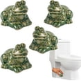 thumbnail image 1 of Dopebox Frog Toilet Bolt Caps, Decorative Toilet Bolt Covers, Funny Ceramic Cute Frog/Turtle Covers Toilet Bolts Bathroom Decor, Ceramic Frog Toilet Bolt Cover, for Any Toilet Bolt (4PCS), 1 of 10