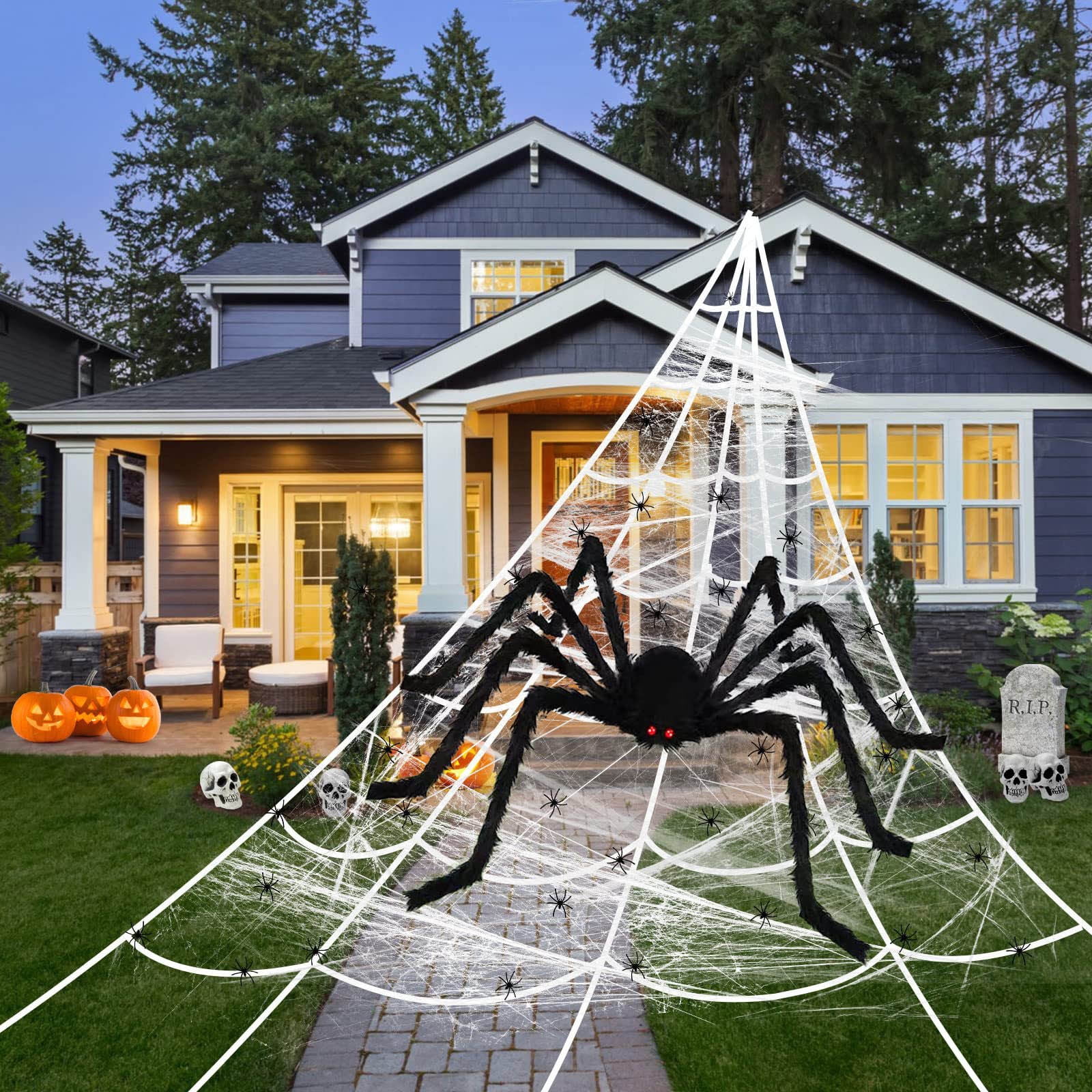 Dopebox Halloween Giant Spider Decorations, Realistic Halloween Spider
