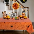 thumbnail image 1 of Dopebox Halloween Tablecloth Disposable Spider Wed for Halloween Party Decorations, Halloween Spiderweb Tablecloth Rectangular Plastic Spider Web Table Cloth, for Home Table Decor (Orange), 1 of 9