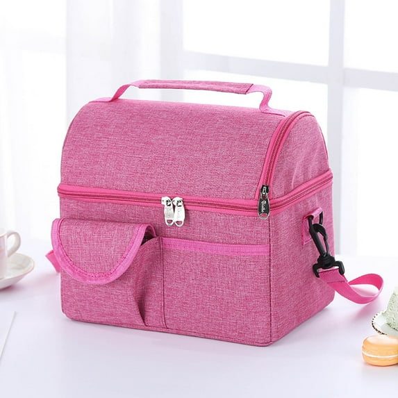 Dopebox Large Cooler Tote Bag Lunch Cooler for Men Work Lunch Bags Thermal Lunch Bag Flight Attendant Lunch Bag (Hot Pink)
