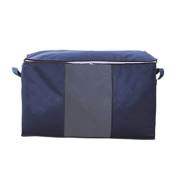 Dopebox Linen Fabric Home Cubes Baskets Fabric Drawer Organizer Closet Storage Baskets for Shelves Large Capacity Moving Packaging Bags Bathroom Closet Organizers And Storage (Navy)