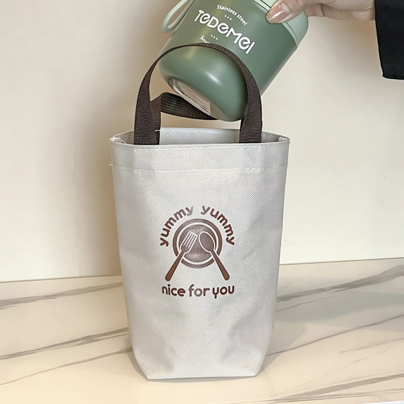 Dopebox Lunch Bag for Men/Women Small Insulated Cooler Bag Lunch Bags Thermal Lunch Bag for Work Picnic (White)