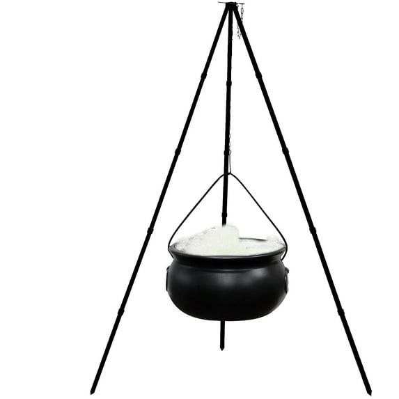 Dopebox Yard Decorations Outdoor Halloween Decorations Outdoor - Large Cauldron Halloween Decor On Tripod With Timer Lights - Plastic Cauldron Witch Halloween Decorations, Decorations for Home (C)