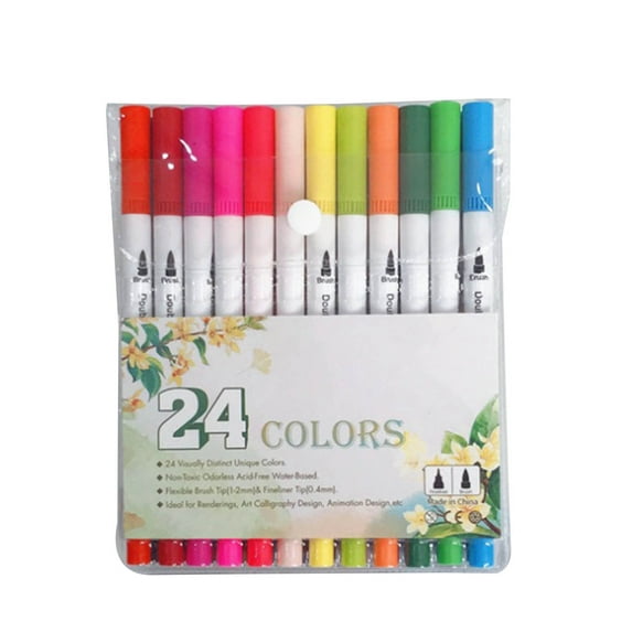 Dopebox Outline Pens Colored Gel Marker Color Pencils for Adult Coloring Aesthetic Gel Pens, Office Supplies for Desk (24 Color)