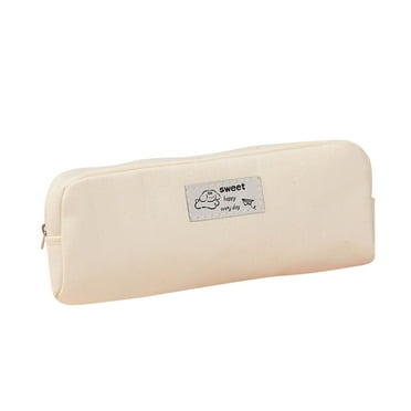 Dopebox Plastic Pencil Box Organizer Pencil Pouch 3 Ring Large Capacity Storage Bag Standing Pencil Pouch, College Supplies For Students (White)