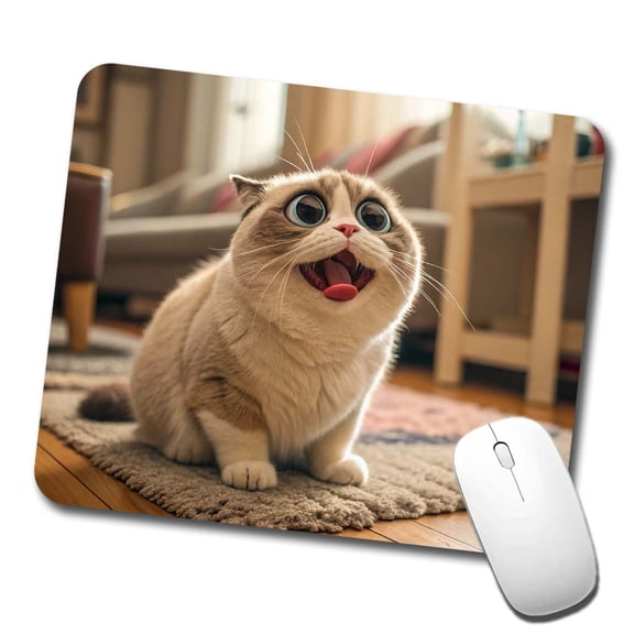 Dopey Cat Funny Mouse Pad Low Profile Gaming Mat