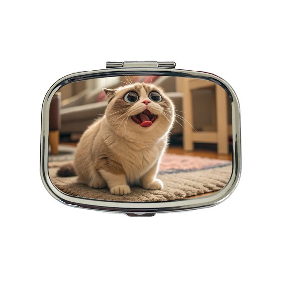 Dopey Cat Funny Small Travel Handbag Pill Box Case