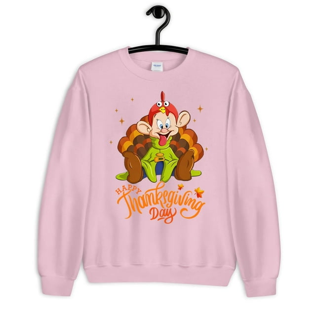 Dopey Dwarf With Turkey Wings Happy Thanksgiving Day Tshirt Women-TH34435
