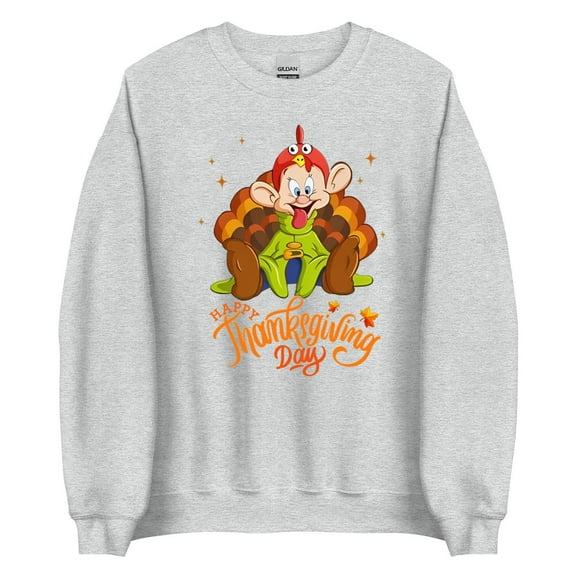 Dopey Dwarf With Turkey Wings Happy Thanksgiving Day Tshirt Women-TH6051