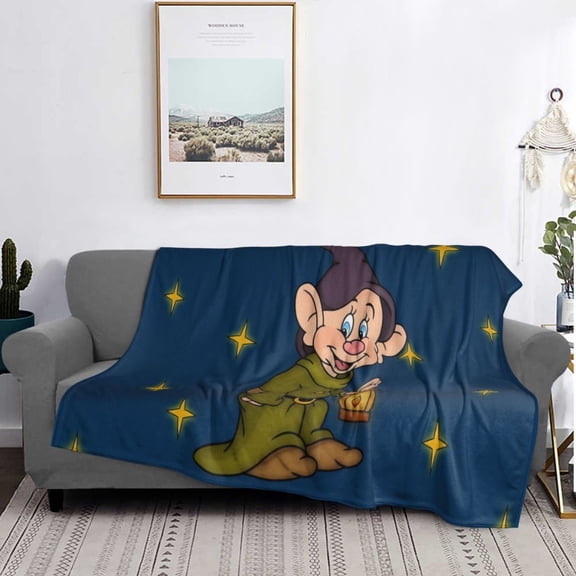 Dopey Lantern Flannel Blanket Funny Ultra-Soft Micro Warm Throw Blanket Fleece Blanket Interesting Gift 40"X30"