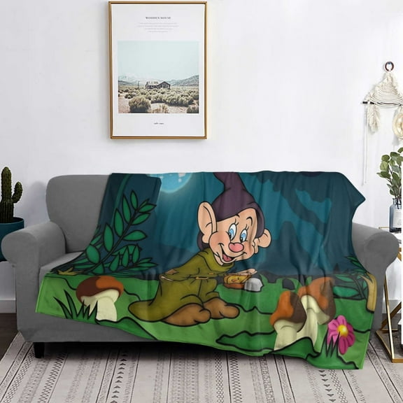Dopey Lantern Flannel Blanket Funny Ultra-Soft Micro Warm Throw Blanket Fleece Blanket Interesting Gift 80"X60"