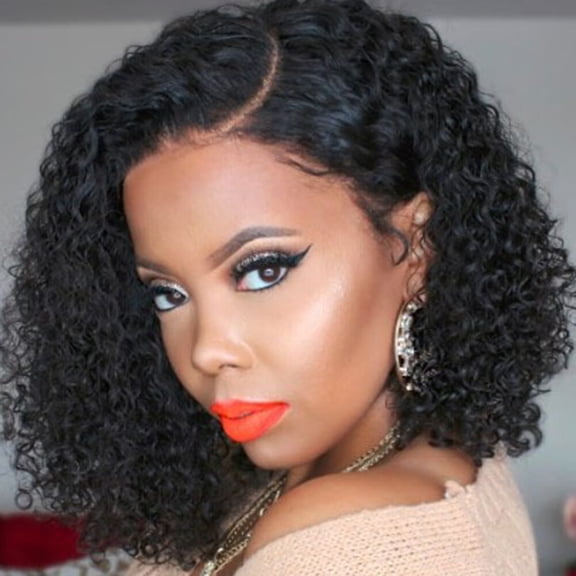 Dopi Curly Human Hair Wigs With Baby Hair Short Curly Bob Wigs for Women;Curly Human Hair Wigs With Baby Hair Short Curly Bob Wigs for Women