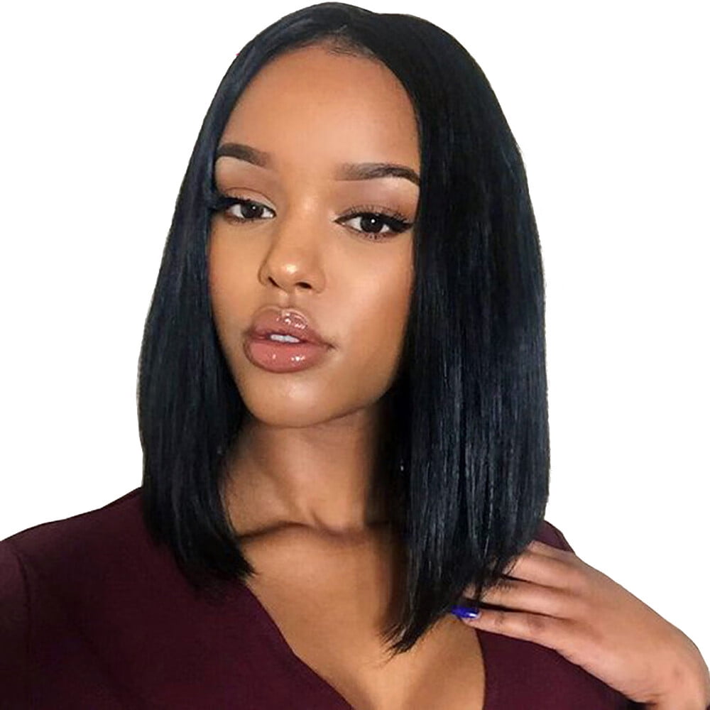 Dopi Short Bob Wig Lace Frontal Human Hair Wigs With Baby Hair Middle Part Wig For Black Women(2Pack)