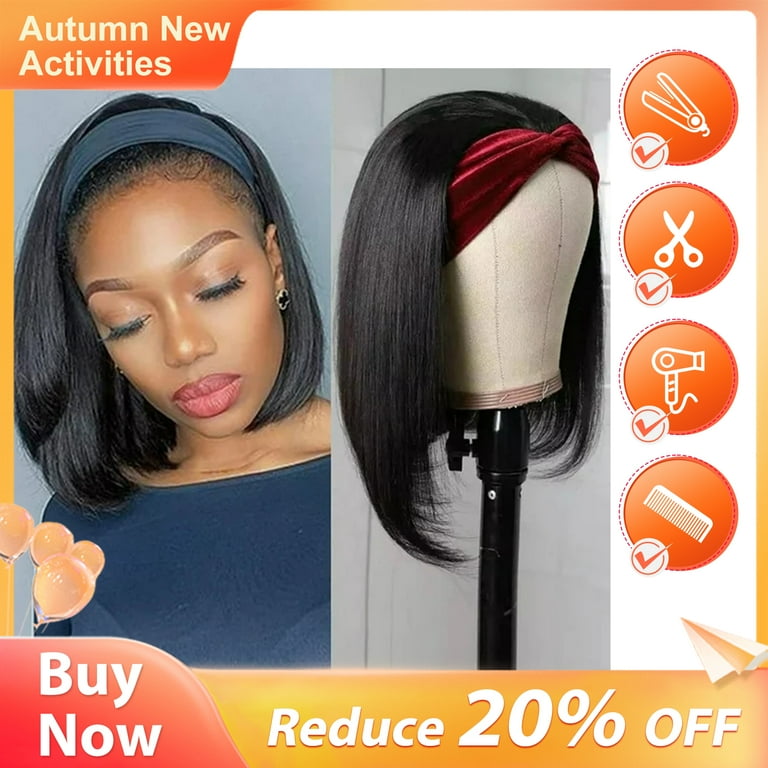 Dopi Straight Headband Wigs for Black Women 150 Percent Density