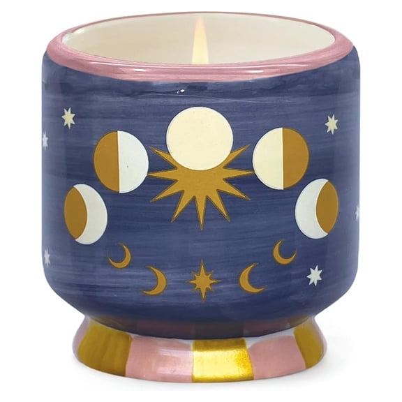 Dopo Hand-Painted Ceramic Luxury Artisan Candle, 8-Ounce, Jasmine & Rose