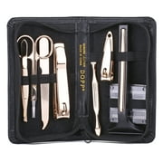 Dopp Men's 8-Piece Genuine Leather Manicure Set, Black