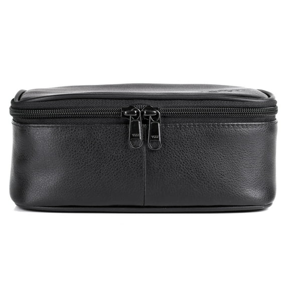 Dopp Men's Business Class Travel Express Mini-Top Zip Kit Leather, Black