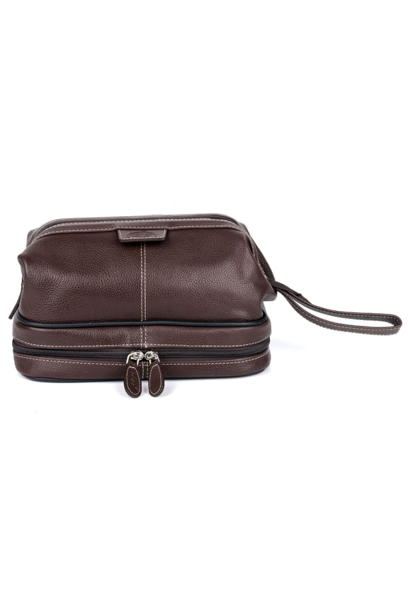 Men's Country Saddle Travel Kit with Bonus Items Leather, Brown