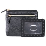 Dopp Womens Pik-Me-Up Large ID Coin Card Case Leather, Black