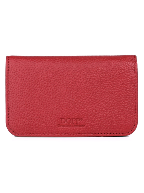 Women's Pik-Me-Up Snap Card Case Leather, Red