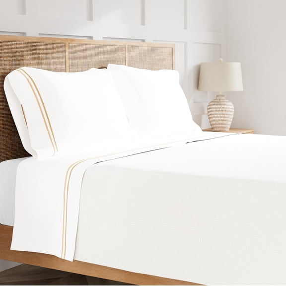 Doppio Sheet Set - Taupe/Metal - King