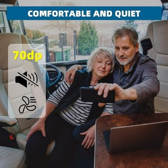 Doppy 14" RV Roof Vent Fan, 12V Vent Fan 12" Diameter Blade w/White lid, 4 Speed Air Ventilation Ceiling Fan for RV/Trailer/Camper