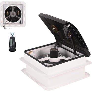 LFGUD 14-Inch 12V RV Roof Vent Fan With 4 Speeds And LED Light - For Trailer, Camper