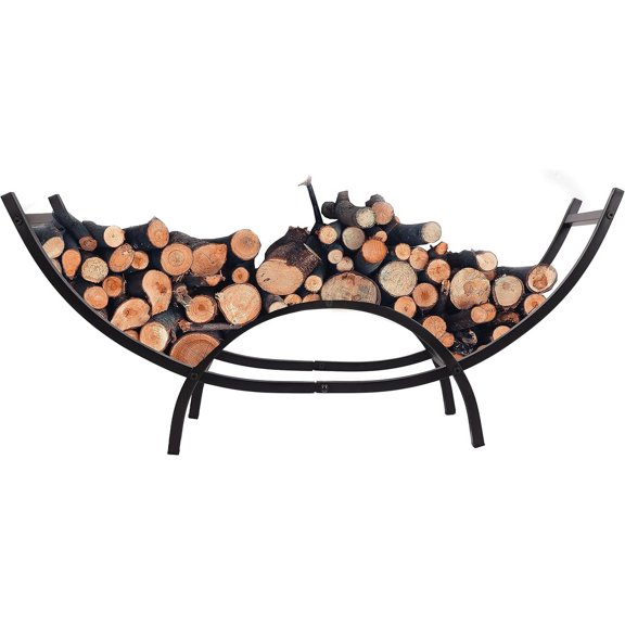 Doppy Curved Firewood Rack,40 Inch Heavy Duty Large Curved Indoor/Outdoor Firewood Racks Log Hoop for Wood Storage
