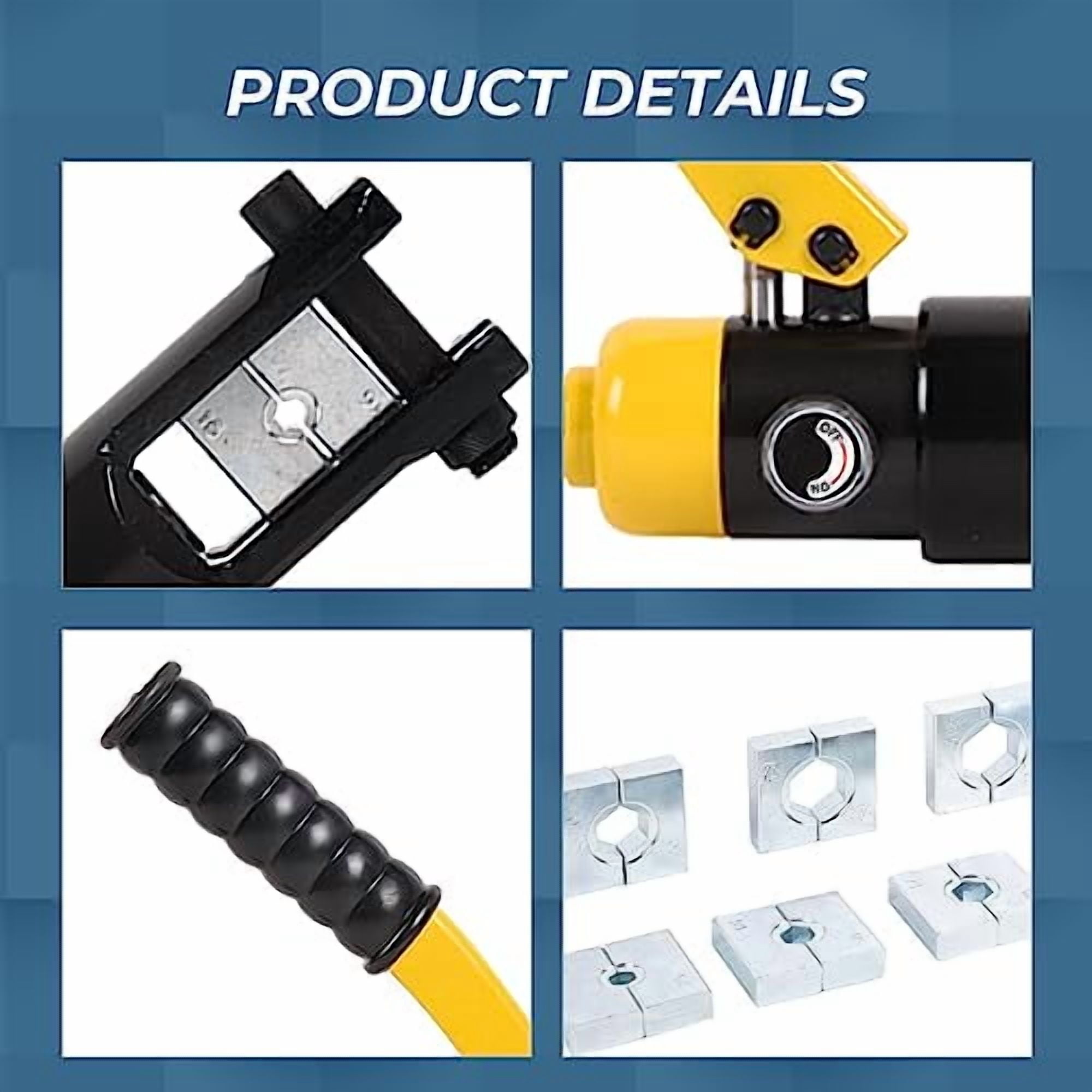 Doppy Hand Hydraulic Crimping Tool 14 Ton 6 AWG-4/0 AWG Wire Hydraulic ...