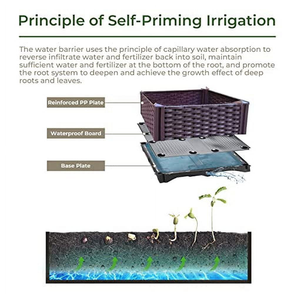 Doppy Plastic Raised Garden Bed,Planter Boxes Raised Garden Bed with