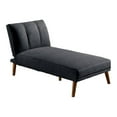 thumbnail image 1 of Dora 62 Inch Modern Adjustable Chaise Lounger with Channel Tufting, Black- Saltoro Sherpi, 1 of 5