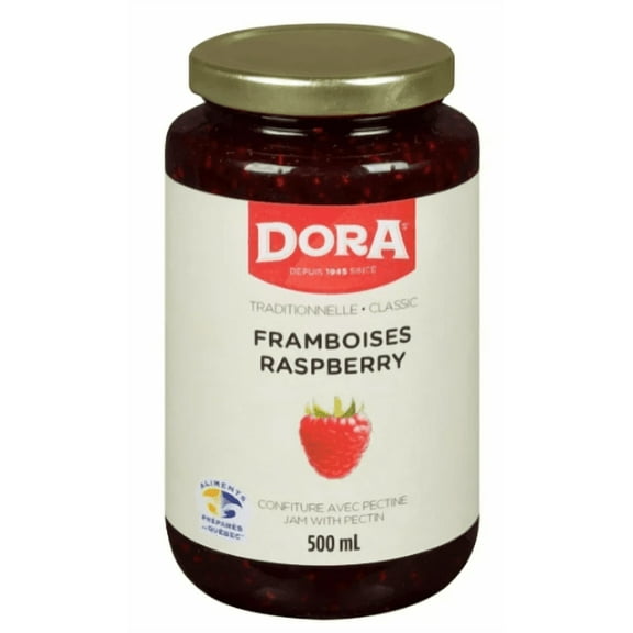 Dora Classic Raspberry Jam Spread with Pectin, 500mL