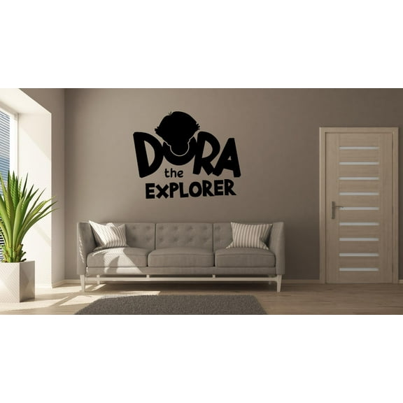 Dora The Explorer - Dora The Explorer Cartoon Logo Dora And Boots Silhouette Dora Cartoon Character Vinyl Wall Art Sticker Decal Home Room Kids Bedroom Classroom Kinder Nursery Girls Size (6x10 inch)