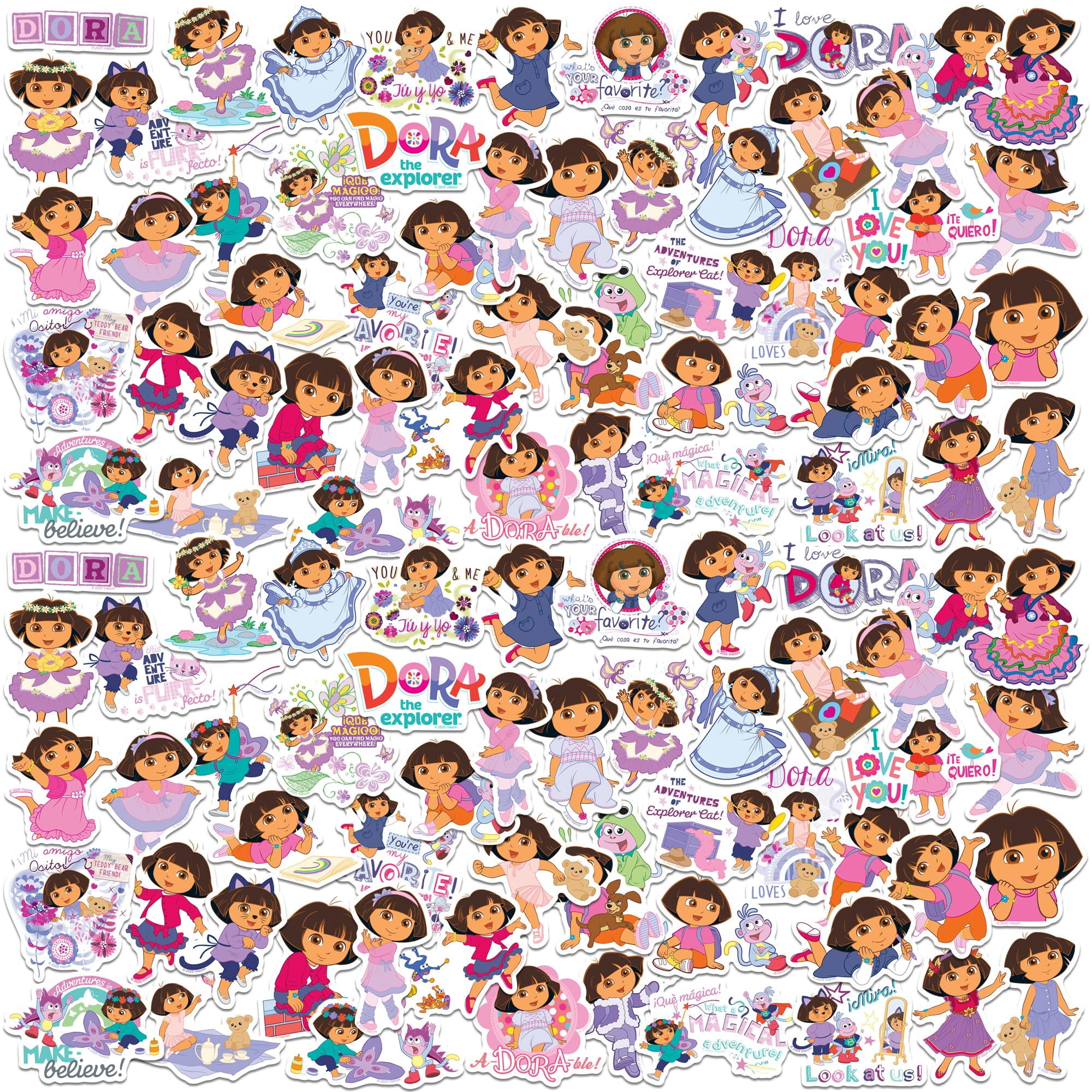 Dora Spring Stickers Dora The Explorer Dress Up Collection 200 Count Vinyl Large Deluxe ...