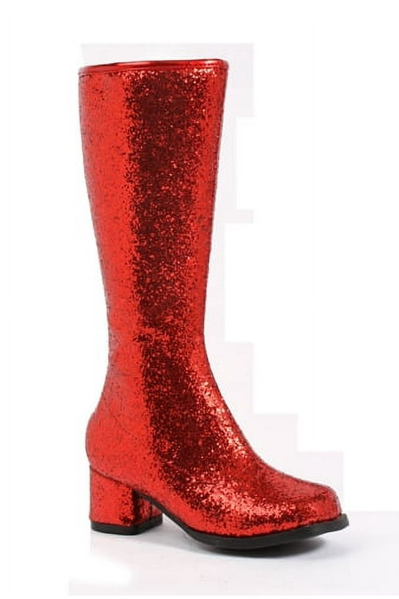 Dora Girls Red Glitter 1.75" Go Go Boots size Medium 13-1