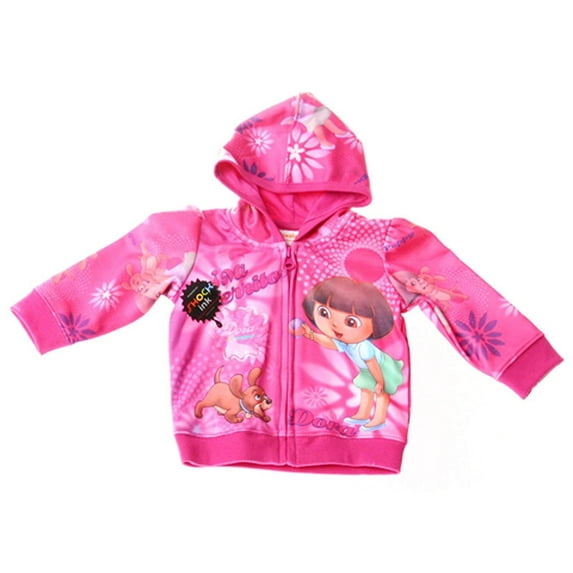 Dora Infant Girls Hooded Jacket with Zipper Mi Perrito Dora Puppy Patch 12MOS