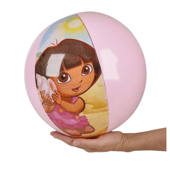 Dora Inflatable Beach Ball, Colorful Character Graphics, Lightweight Vinyl, 16-Inch