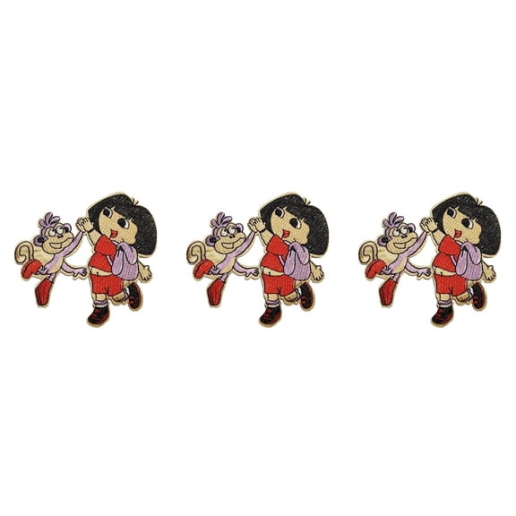 Dora The Explorer And Boots 4.5 Inches Tall Embroidered Iron On Patch Set of 3