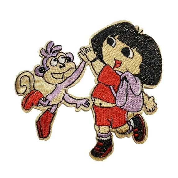 Dora The Explorer And Boots 4.5 Inches Tall Embroidered Iron On Patch