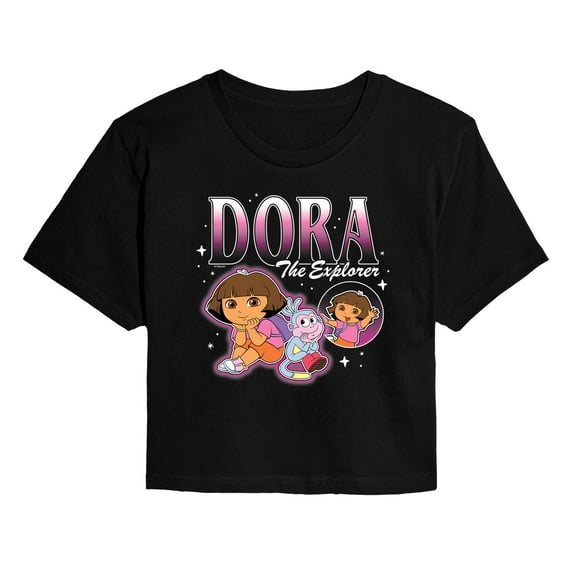Dora The Explorer - Bootleg - Juniors Cropped Graphic T-Shirt