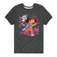 thumbnail image 1 of Dora The Explorer - Boots Backpack Map With Flowers - Toddler And Yuoth Short Sleeve Graphic T-Shirt, 1 of 4