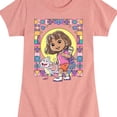 thumbnail image 1 of Dora The Explorer - Boots Mosaic - Toddler And Youth Girls Fitted Short Sleeve Graphic T-Shirt, 1 of 4