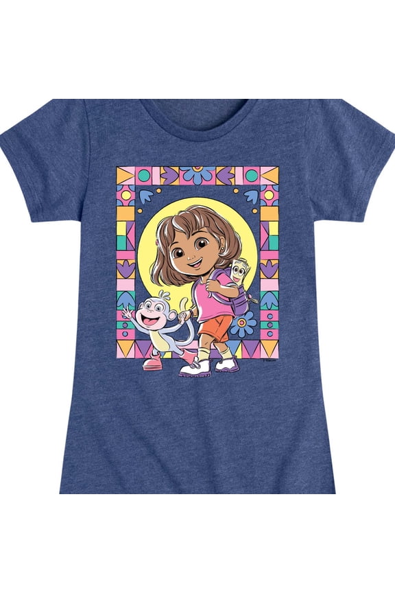 - Boots Mosaic - Toddler And Youth Girls Fitted Short Sleeve Graphic T-Shirt