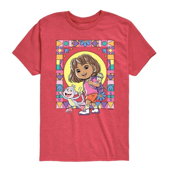 Dora The Explorer - Boots Mosaic - Toddler And Youth Short Sleeve Graphic T-Shirt