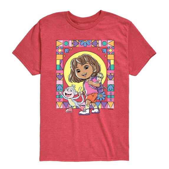 Dora The Explorer - Boots Mosaic - Toddler And Youth Short Sleeve Graphic T-Shirt