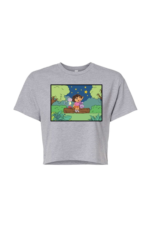 - Boots Stars - Juniors Cropped Graphic T-Shirt