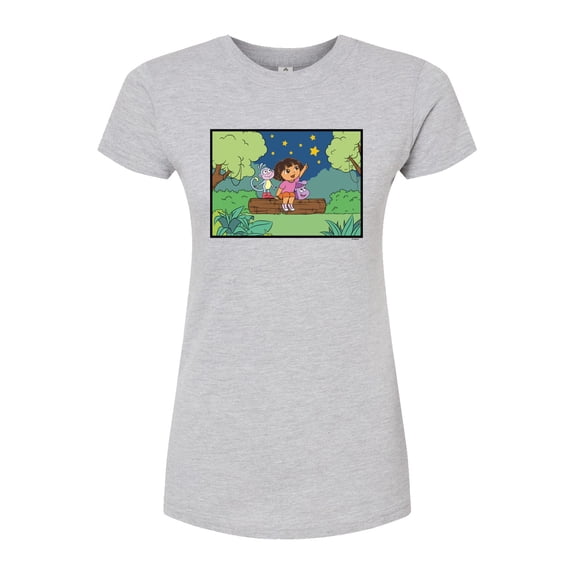 Dora The Explorer - Boots Stars - Juniors Fitted Graphic T-Shirt