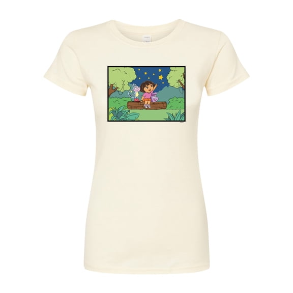 Dora The Explorer - Boots Stars - Juniors Fitted Graphic T-Shirt