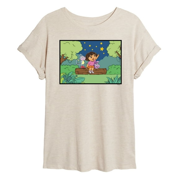 Dora The Explorer - Boots Stars - Women's Oversized Graphic T-Shirt